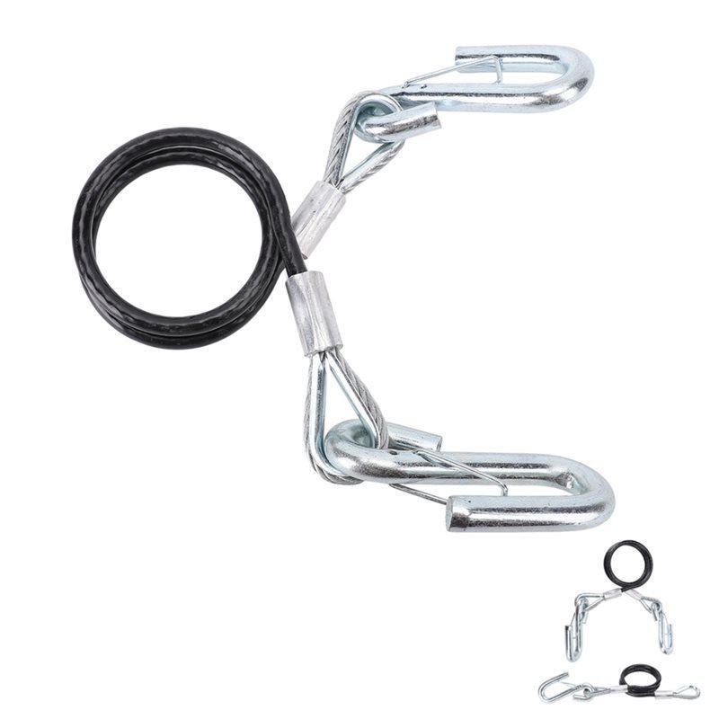 For RV Trailer Safety Cable 3500Lbs Load Capacity With 2 Hooks Galvanized Iron High Strength