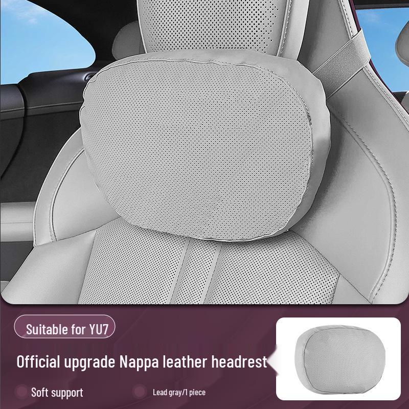 Xiaomi SU7/Ultra/YU7 Magnetic Headrest Neck & Lumbar Support Leather Cushion