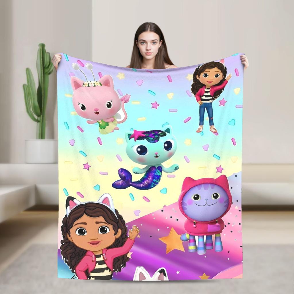 G-gabbys Dollhouse Fun Flannel Blanket Super Warm Bedding Throws for Couch Bed Travel Office Aesthetic Bedspread Sofa Bed Cover