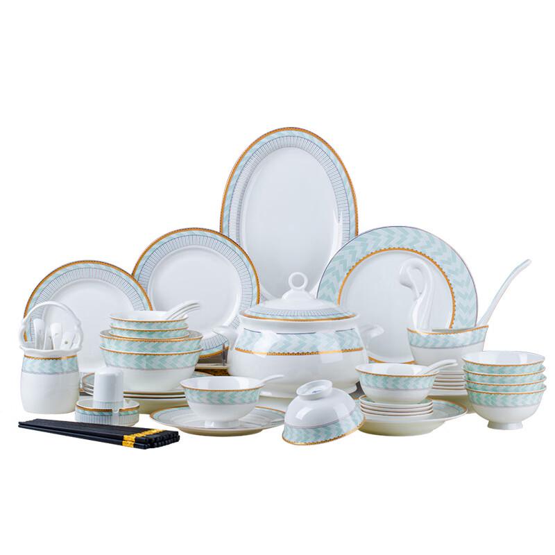Ruhan Jingdezhen Blue Glaze Ceramic Dinnerware Set
