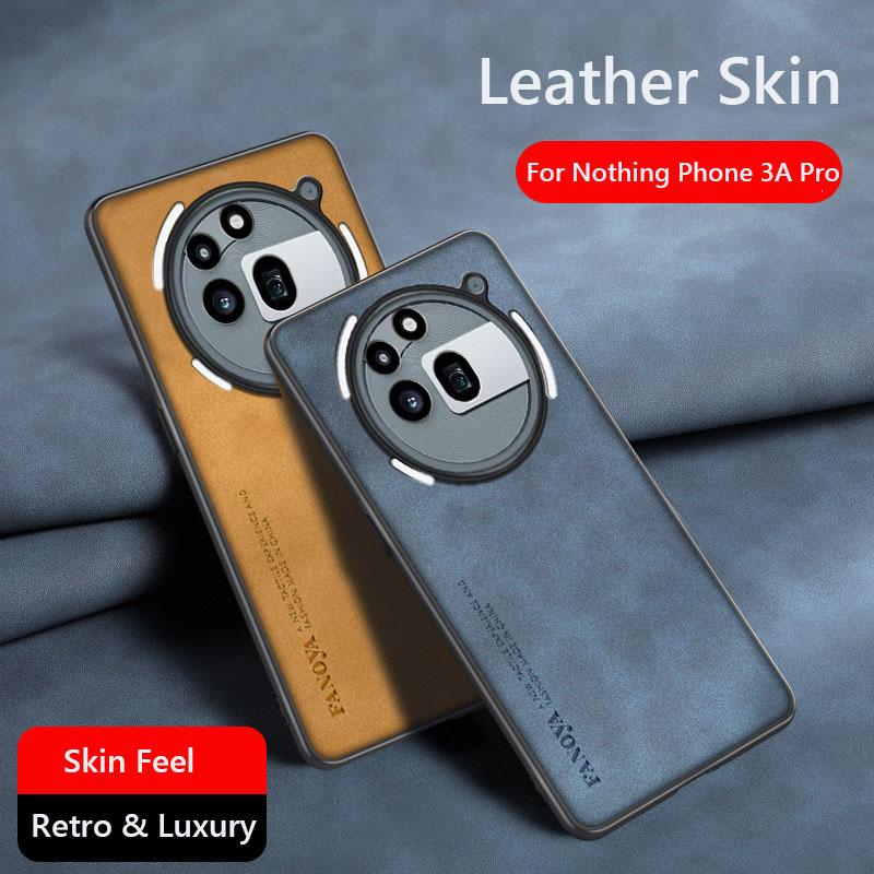 Retro Leather Skin Feel Case For Nothing Phone 3A Pro NothingPhone3APro G Shockproof Matte Silicone Soft Case Cover