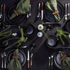 16-piece Ceramic Tableware Set, 4-piece Set, Black Plate and Bowl Tableware Set, Dishwasher-cleaned, Microwaveable, Black Matte