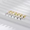 925 Sterling Silver Inlaid Zircon Star Screw Earrings for Women Fashionable Simple Temperament Silver Jewelry
