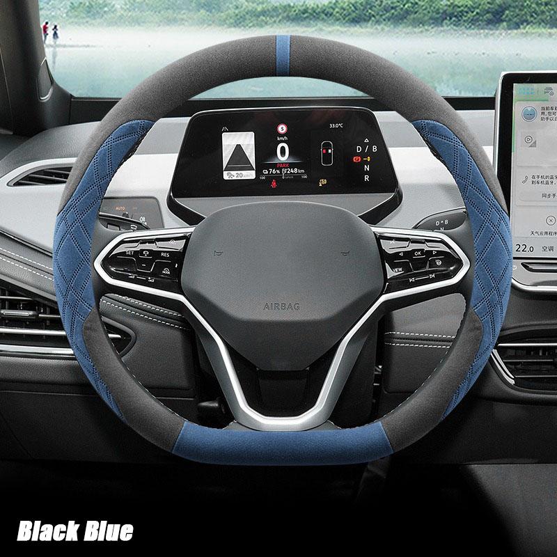 For Volkswagen ID.3 Magotan GTE Passat ID.4 6 x Tayron ID.7 CROZZ Car Steering Wheel Cover Anti Slip Breathable Auto Accessories