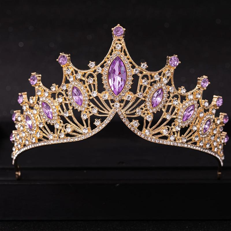 3Stk/Set Kristallkrone Barock Schmuckset Haarkleid Accessoires Halskette Ohrring Geburtstag Hochzeit Strass Frauen Mädchen