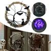 35cm Black Branch Red LED Light Halloween Bat Wreath 35*35cm 170g Door Window Hanging Vine Corridor Luminous Decoration 1 Wreath