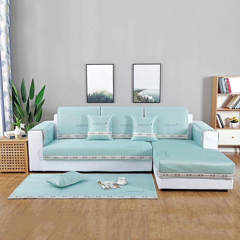 

Летний прохладный коврик, противоскользящий, моющийся коврик для дивана из чистого ледяного шелка, домашний коврик, защитный чехол для дивана 70*70