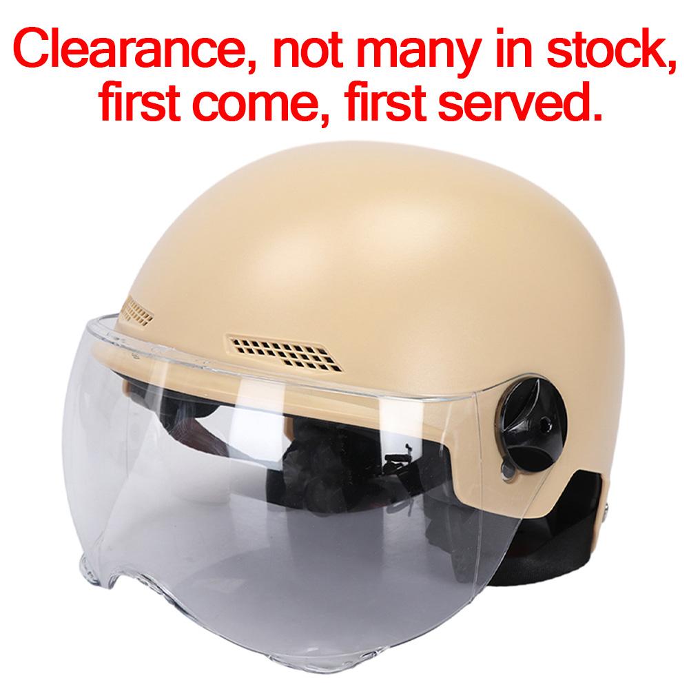 Men Motorcycle Helmet,Woman Electric Motor Car Scooter Bike Open Face Half Helmet,Anti-UV Safety Hat Bicycle Cap with Goggles