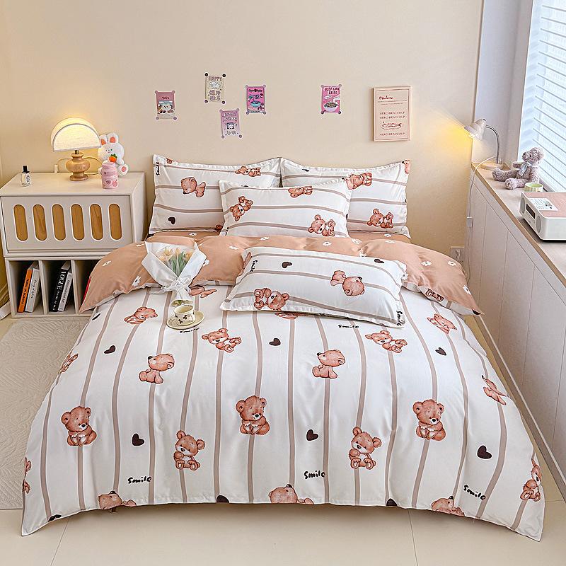 Pure Cotton Thickened and Ground Σετ τεσσάρων τεμαχίων, Βαμβακερό σεντόνι κρεβατοκάμαρας σετ παπλωματοθήκης Σετ τριών τεμαχίων