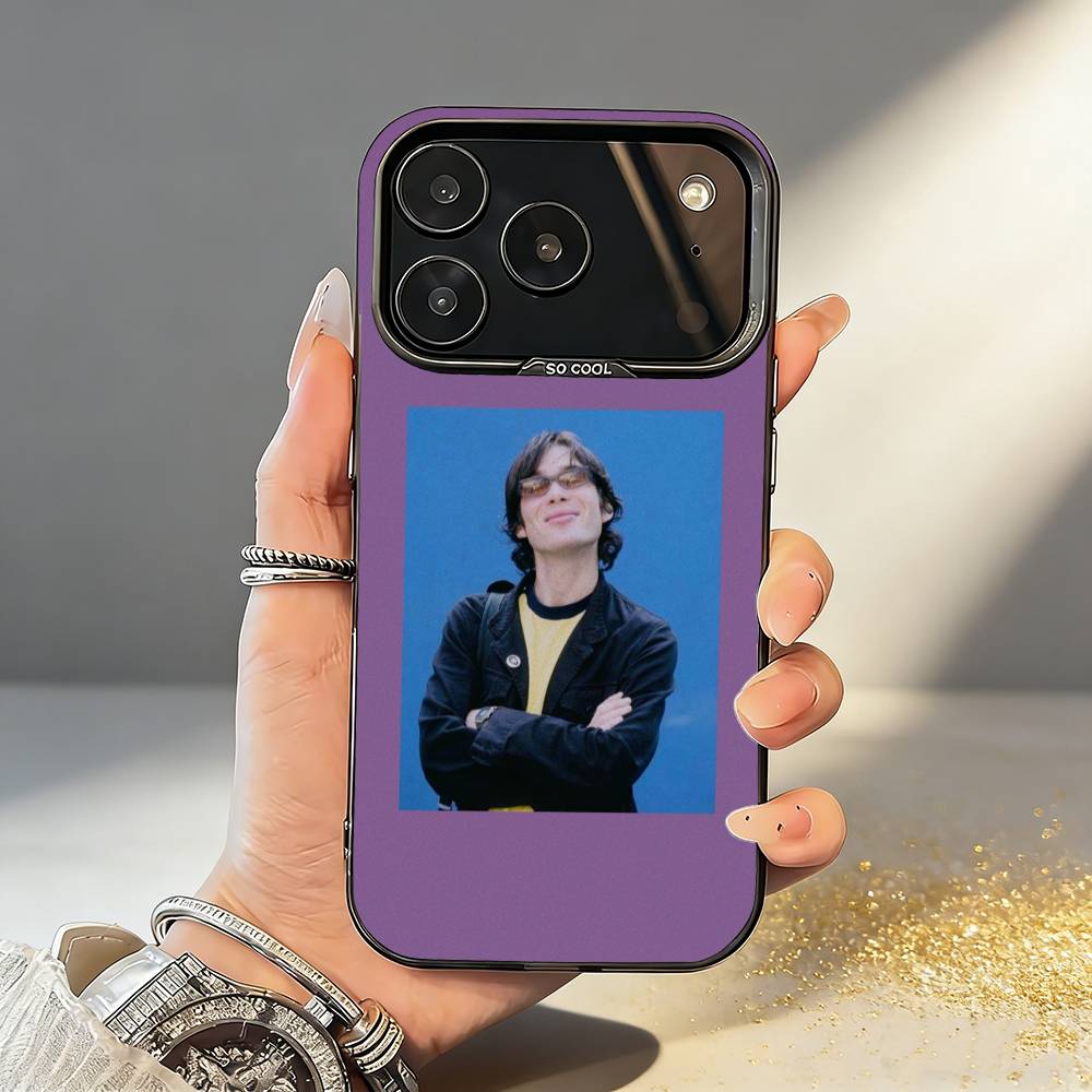 

C-Cillian M-Murphy Actor Phone Case For iPhone17,16,15,14,13,12,11,Pro,MAX Gray Matte Silicone Black Cover iPhone15