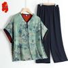 Elderly Women's Summer Short-Sleeved Two-Piece Set