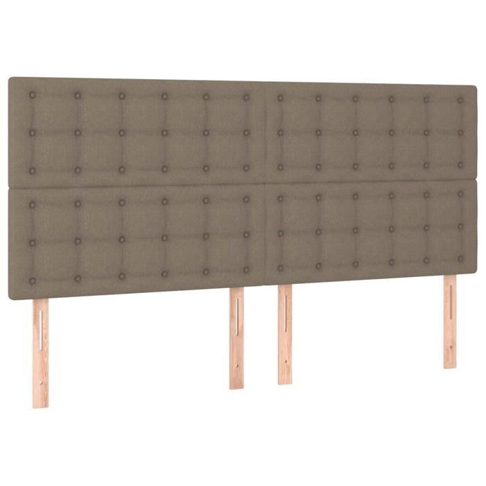 VidaXL Cadre de lit avec tête de lit Taupe 200x200 cm Tissu3125409