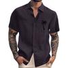 Men'S Casual Loose Short Sleeved Printed Shirt With Fashionable Lapel Top