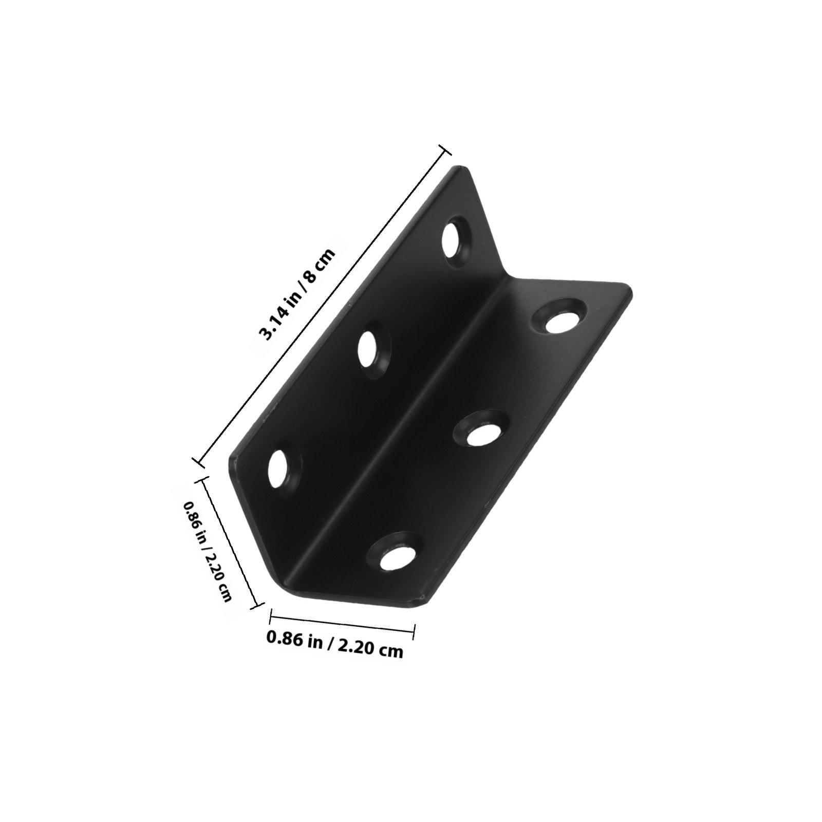 

5Pcs Stainless Steel Angle Brackets Extended Heavy Duty Corner Brace for Wood Furniture Shelf Support Garden Bed Gate чёрный