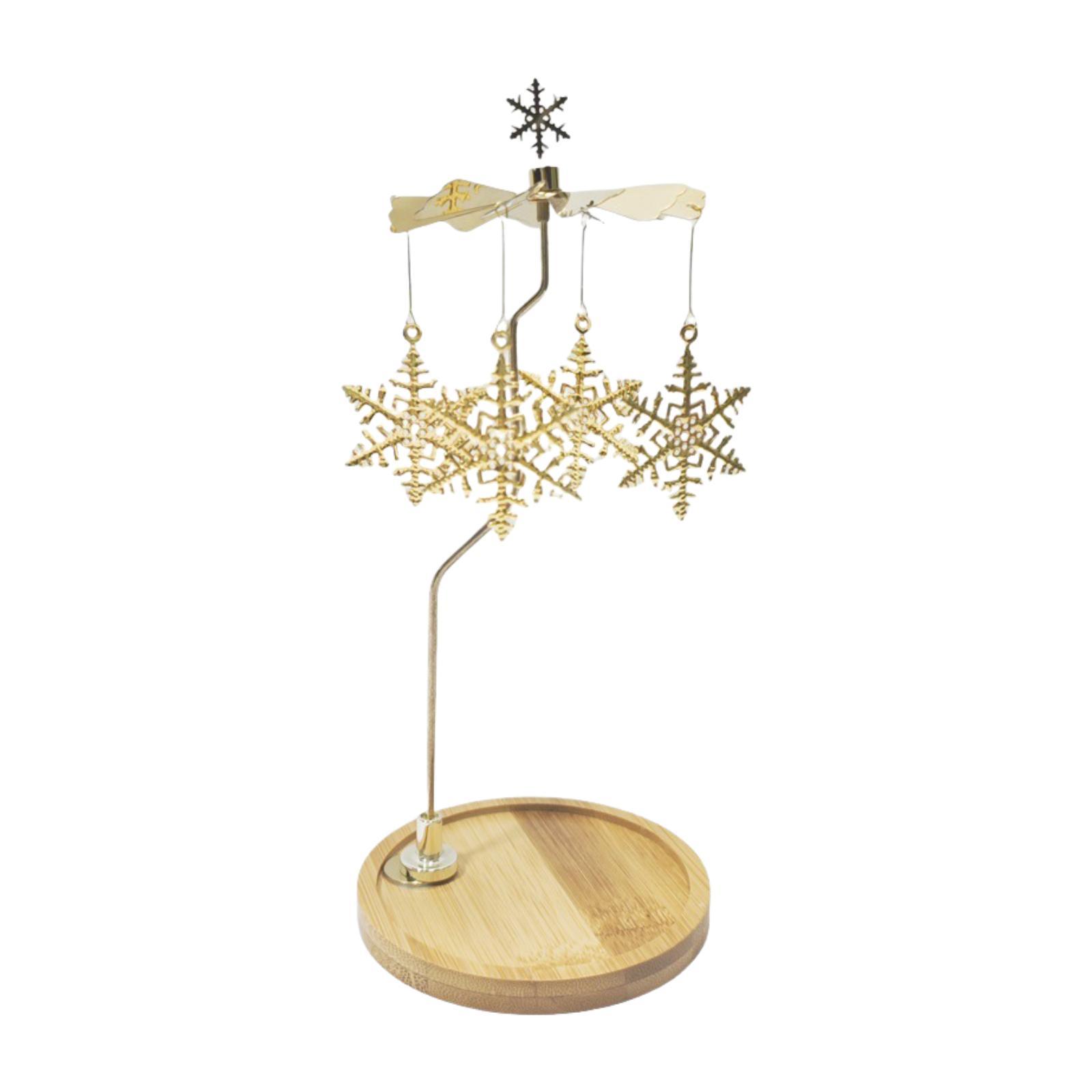 

Rotary Candle Holder with Bamboo Tray Photography Centerpiece Spinning