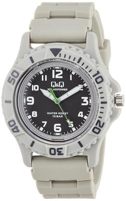 Citizen Analog 10 ATM Water Urethane Q&Q Men's Watch, Solar, Resistant, Strap, Gray, E02A-004VK