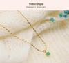 Elegant Korean-Japanese Style Titanium Steel Necklace with Colorfast Natural Stone Pendant - Light Luxury Sweater Chain