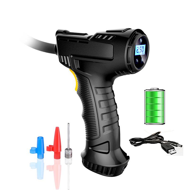 Car Air Compressor 120W Rechargeable Wireless Inflatable Pump Portable Air Pump Car Tire Inflator Digital For Car Bicycle B