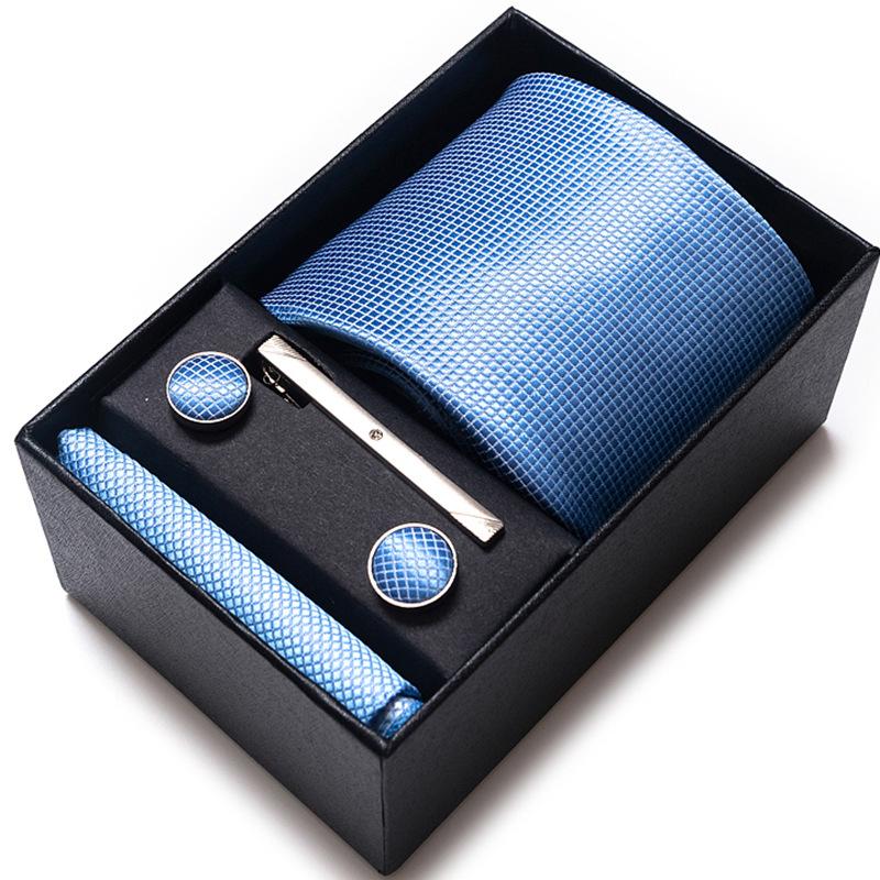 Gift Box Men'S 8Cm Tie Business Dress Jacquard Yarn Business Career Tie Set Men