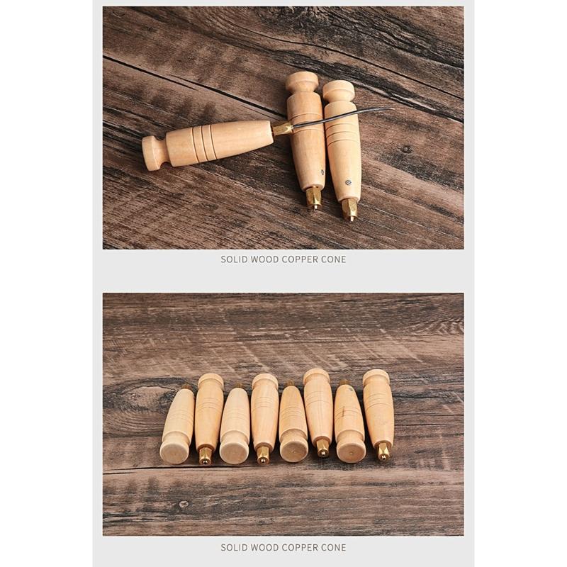 4 In 1 Leather Craft Stitching Scratch Awl Tool Pin Punching Tool Leather Awl Pin Punching Awl for Cutting Sewing Craft