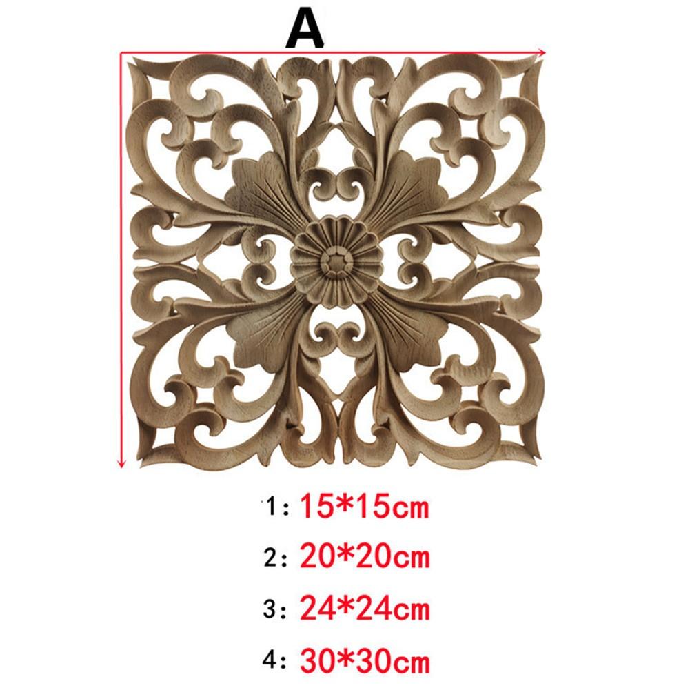 

Деревянная резьба Наклейки Фигурки Для Украшения Мебели 15x15cm