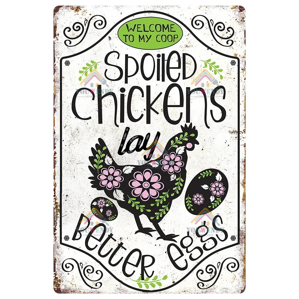 Retro Tin Sign I Love My Ladies Vintage Metal Sign, Funny Chicken Farm Decor, Farmhouse Sign, Country Decor, 7.9x11.8 Inch