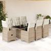VidaXL Garden Bistro Set 9 Pcs Brown Cushions Poly Rattan 3277216