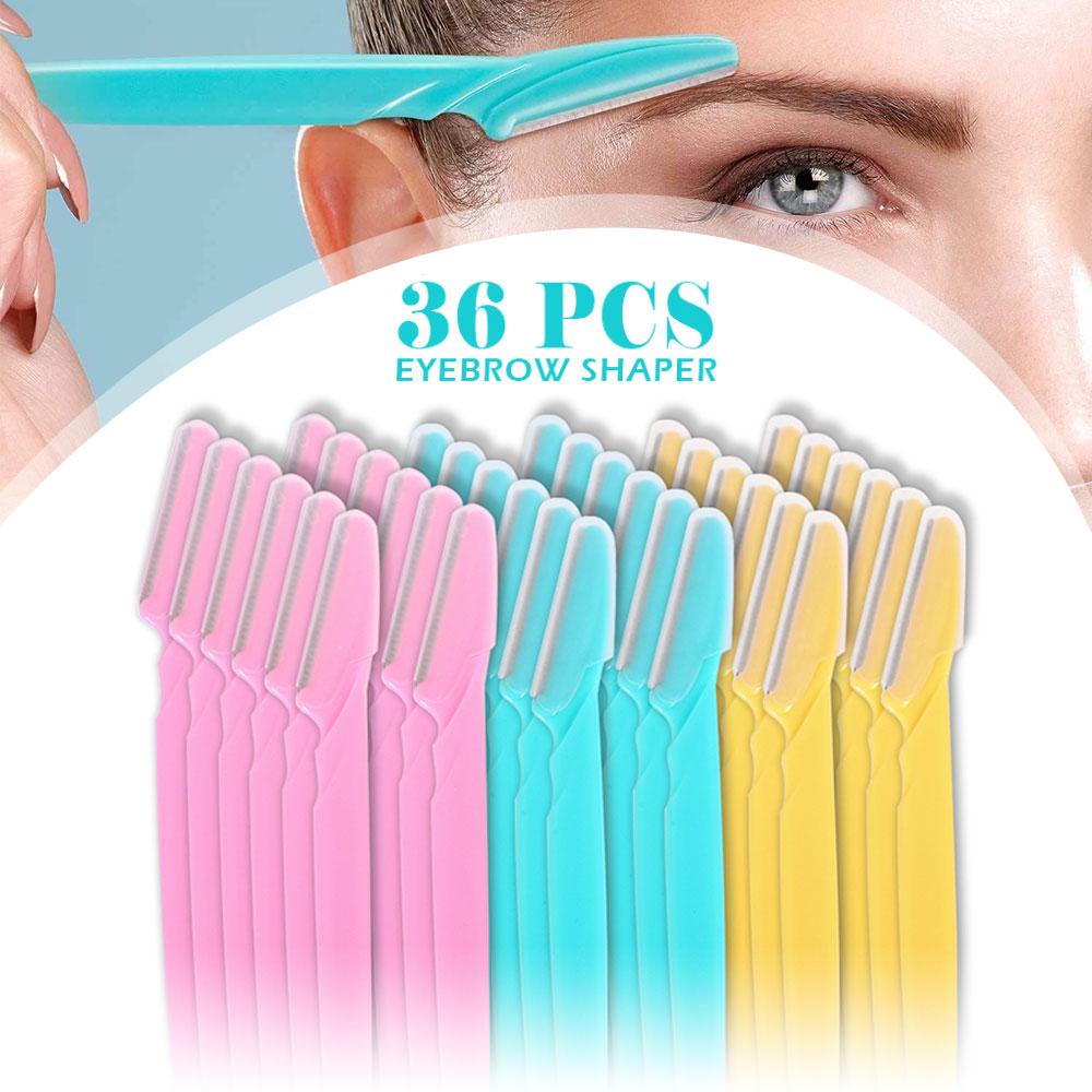 36pcs Eyebrow and Face Razors for Women and Men Eyebrow Hair Trimmer Facial Shavers with Protective Covers, Safe for Beginners
