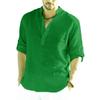 Maglietta da Uomo in Lino a Maniche Lunghe Moda Maglia Intima Larga Tinta Unita Manica Lunga Camicia in Cotone e Lino Uomo