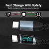240W Type C to Type C Fast Charging Cable PD3.1 Digital Display USB C Data Cord For Iphone 15 16 Samsung Huawei Tablet Laptop