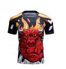 Men's Fitness Sportswear Short Sleeve Creative Printing Taekwondo Training Compression Shirt Sports Running Men's Round Neck
