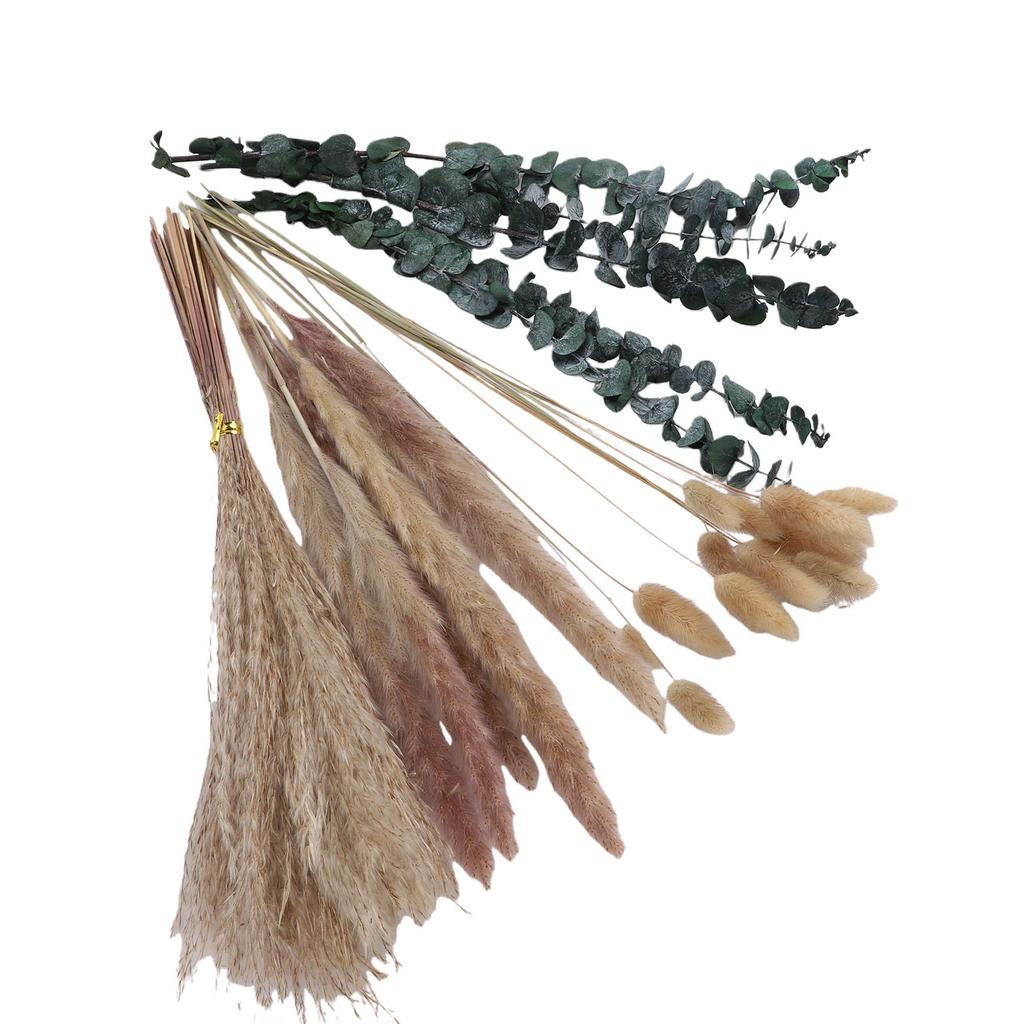 Bohemian Decor Dried Flowers Bouquet Rabbit Tails Eucalyptus Pampas Grass Bouquet Floral Arrangement for Wedding Dining