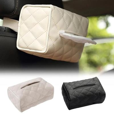 Leather Tissue Storage Box Car Back Seat Napkin Holder Headrest Paper Cover Case Car Accessories Tissue Bag Organizer