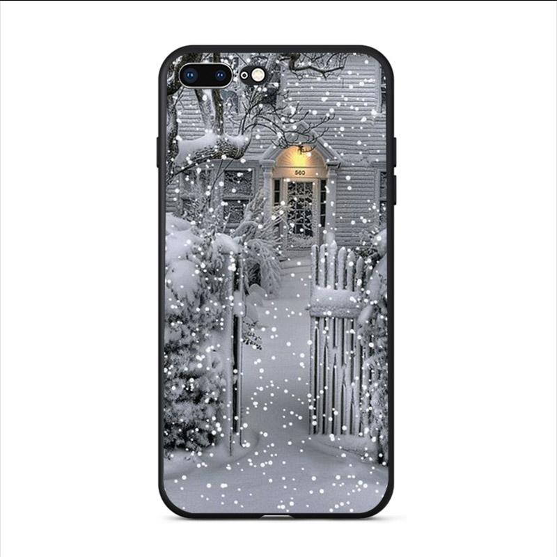 Hard  Phone Case For Iphone XS 11 Pro Max 13 12 Mini Mobile Shell SE 2020 6S 6 7 8 Plus 5S 10 X XR Winter Landscape Cover Coque
