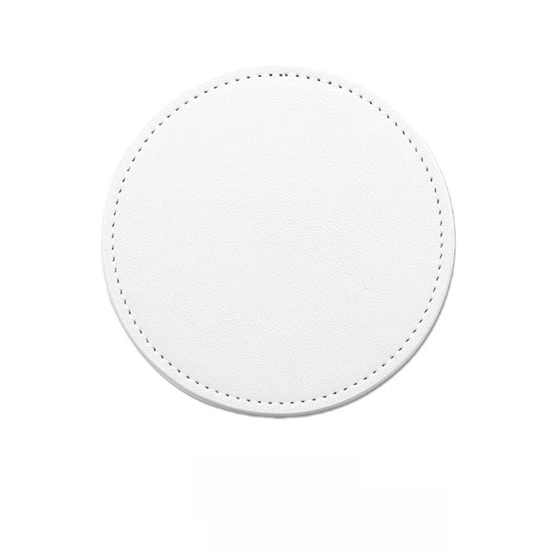 Leather Round Single-sided Waterproof Coasters, Heat-insulating Tea MATS and Anti-slip Bowl MATS
