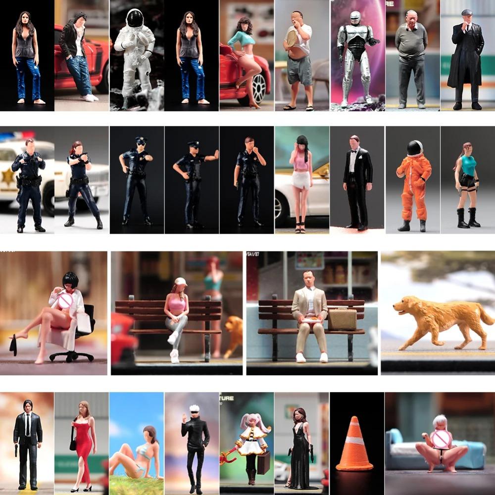 Painted Miniatures 1/64 1/87 1/43 1/24 Movies Character Female Male Scene Accessories Props Figures Model For Cars Vehicle