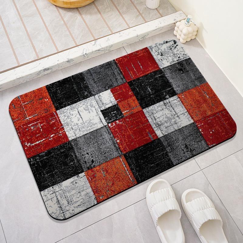 Wood Print Diatomaceous Floor Mat with Quick Drying Water Absorption Bathroom Simple and Non Slip Carpet for Entering The Door