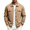 Men's Relaxed Fit Lined Jacket with Multi Pockets and Lapel Collar, Casual Winter Outerwear for Daily Wear