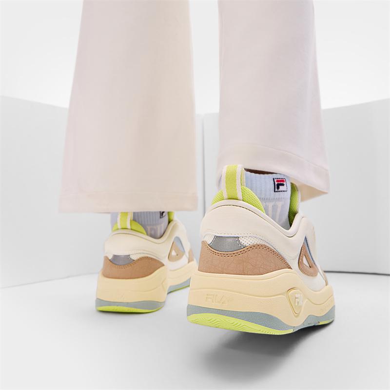 Fila Vitality Colorful Durable Low-Top Skate Shoes Women Sneakers Off-White Cuban-Sand F12W432202FBG