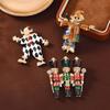 Medieval-style Colored-glazed Soldier Clown Scarecrow Brooch, Vintage and Unique Gender Pin, Decorative Chest Flower, Coat for Winter Outfit