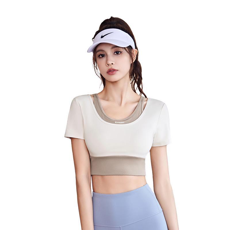 Juyitang Two-in-One Colorblock Yoga Suit - Bra-Free Fitness Apparel