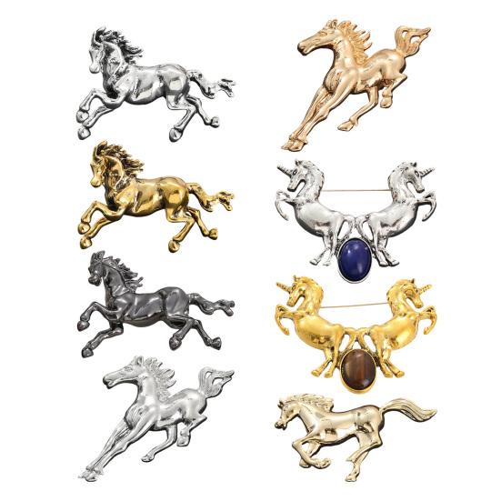 Koňská brož vyzařující eleganci sílu odvážný sofistikovaný design retro brožový špendlík živý módní doplněk
