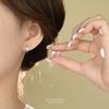 Fashionable Exquisite Heart Simulate Opal Earrings 925 Sterling Silver Jewelry for Women Hypoallergenic Gift