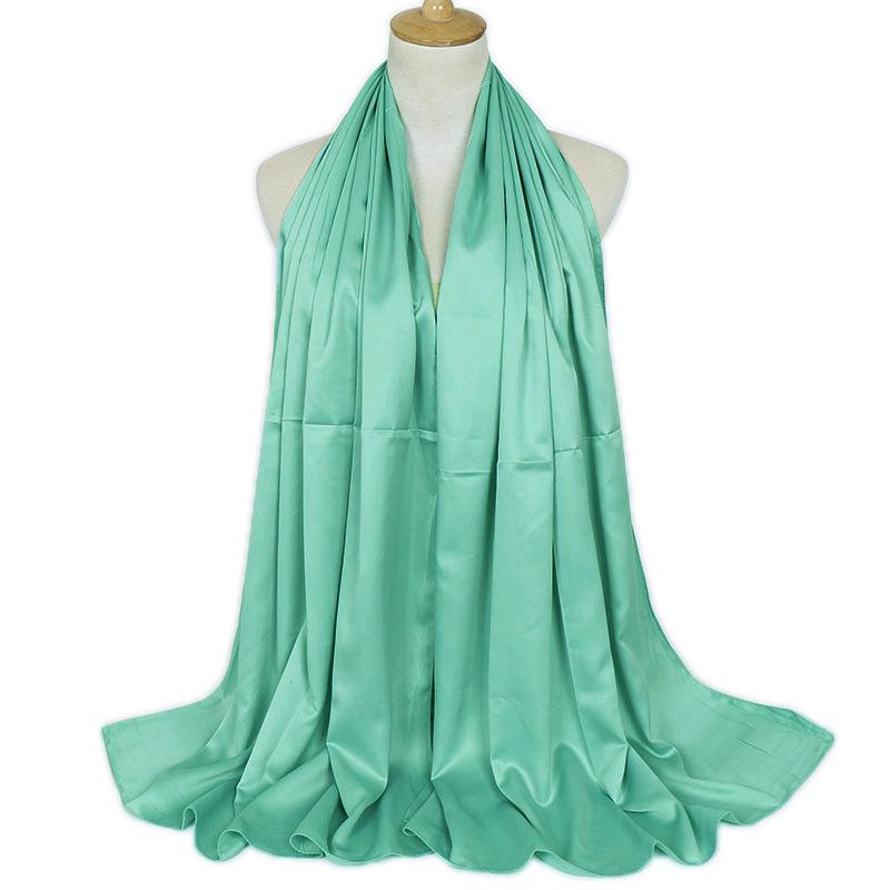 Damen Einfarbig Bandana Imitation Seide Schal Muslim Schal Schal