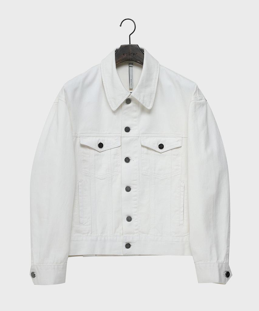 Noirer Oversized Crop Denim Jacket (Cream)