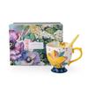 JOYYE Hand-Painted Ceramic Mug with Spoon