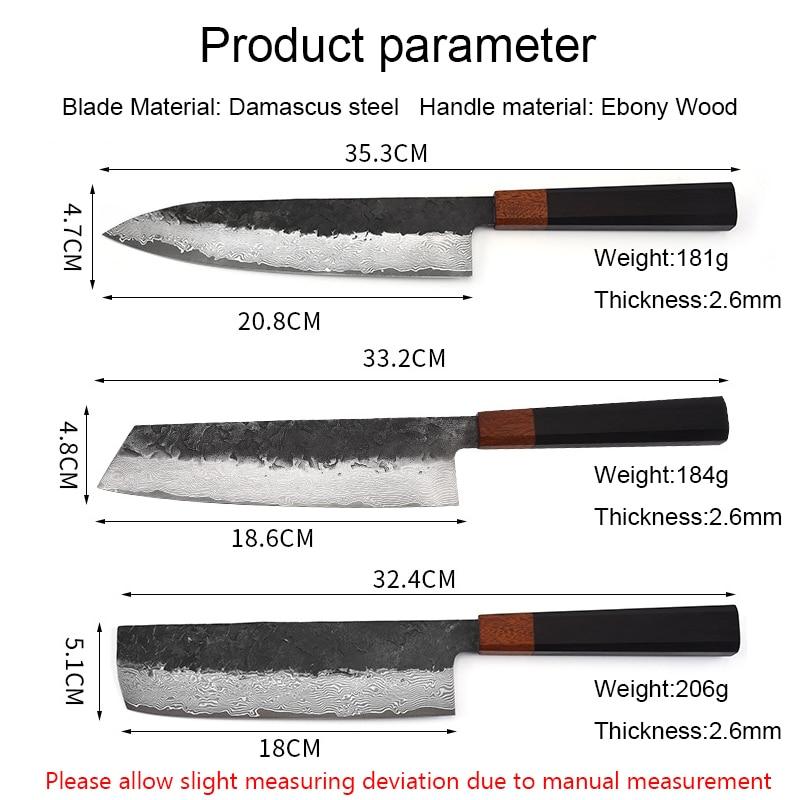 67 vrstev Japonský kuchyňský nůž z damaškové oceli Nakiri kuchařský nůž s osmihrannou rukojetí z ebenového dřeva Krájení Nástroje na vaření