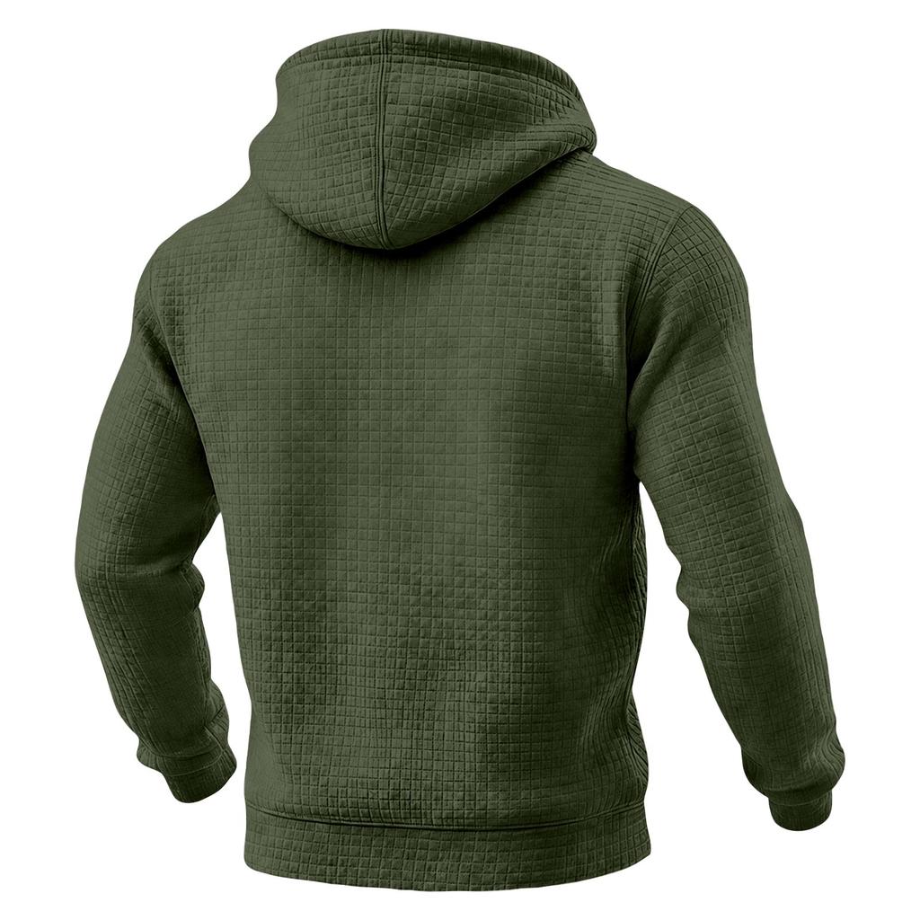 Men's Knit Hooded Sweatshirt Color Casual Winter Pullover