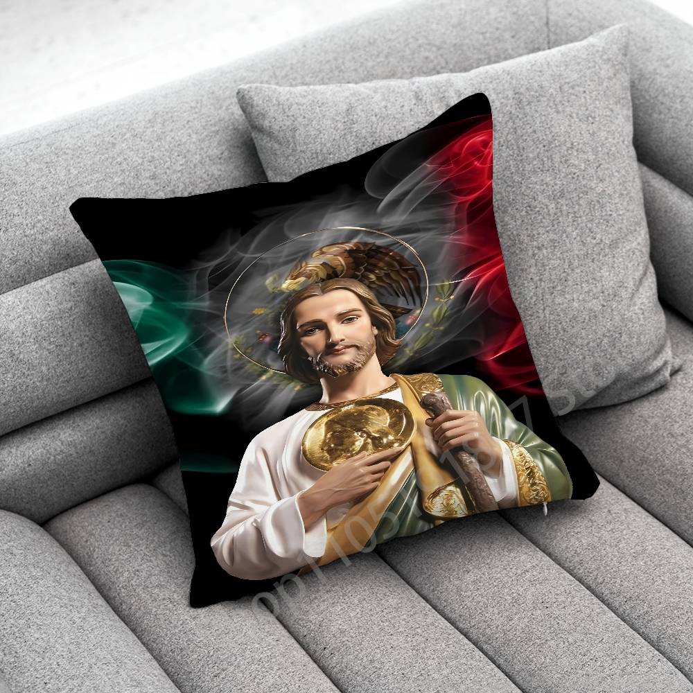 Marble San Judas Tadeo Throw Pillow Case For 55x55cm 40x40cm 45x45cm 50x50cm 30x30cm Square Office Pillowship Cover