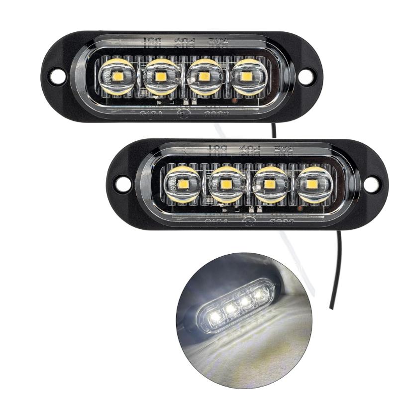 

4 Led Truck Trailer Light Front Rear Side Clearance Lamp Waterproof Sealed Surfaces Mounted LED Marker Light Black белый